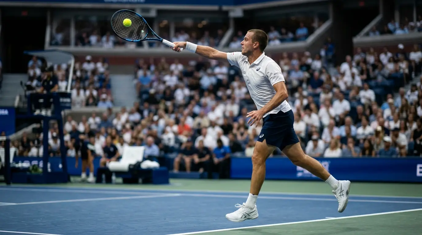 Pantalla de apuestas en vivo con cuotas fluctuantes durante un partido ATP en pista dura