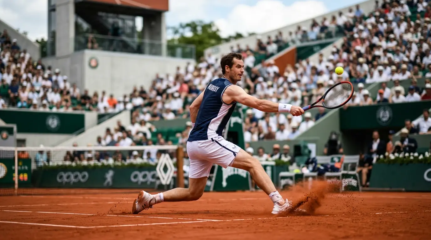 Court Philippe-Chatrier durante un partido del cuadro masculino de Roland Garros con tierra batida visible