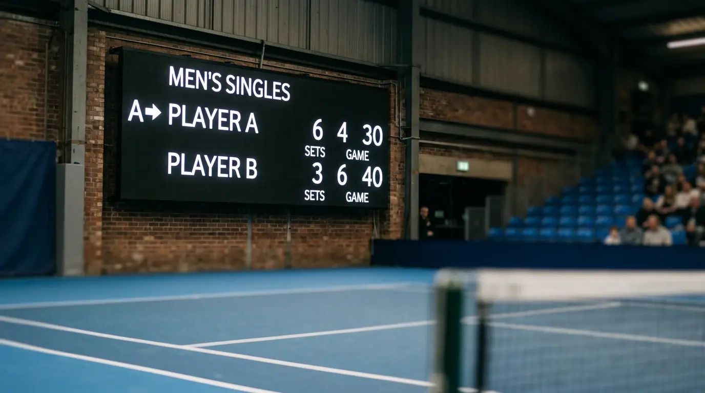 Pantalla de operador con cuotas decimales de un partido de tenis ATP